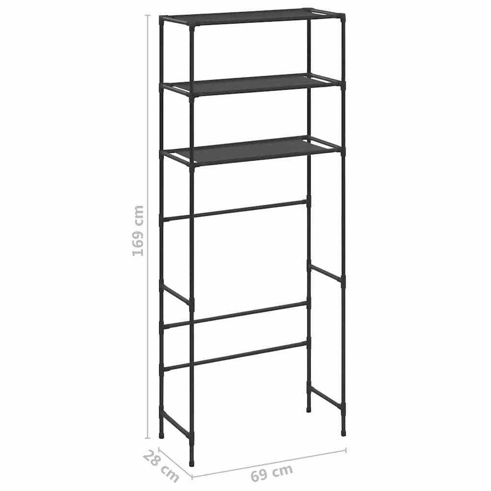 Washing Machine Shelf 3 Shelves Black 69x28x169 Cm