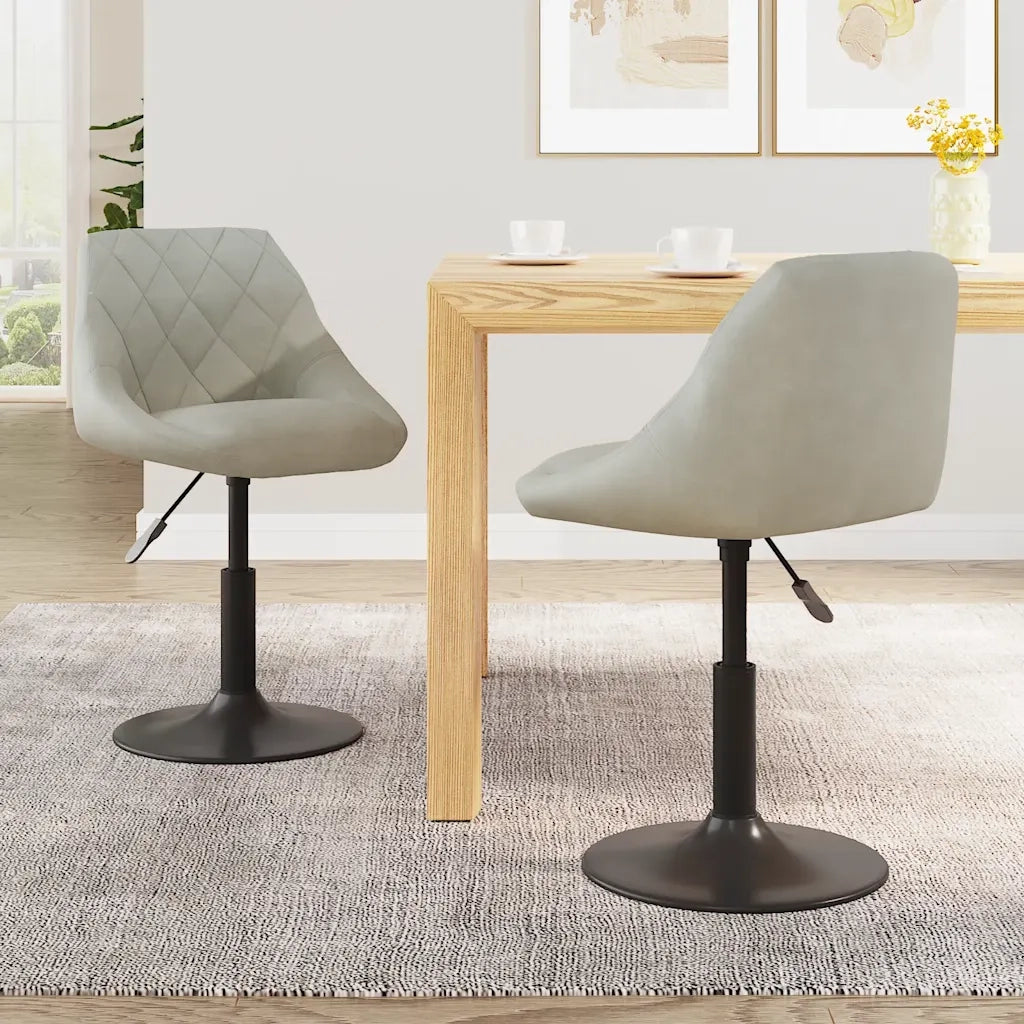 Sedie da Pranzo Girevoli 2 pz Grigio Chiaro in Vellutocod mxl 94834