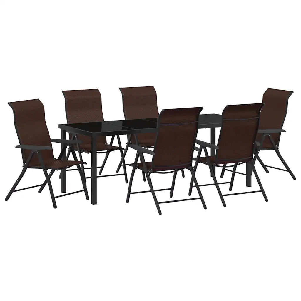 Set da Pranzo per Giardino 7 pcs Marrone 3379266