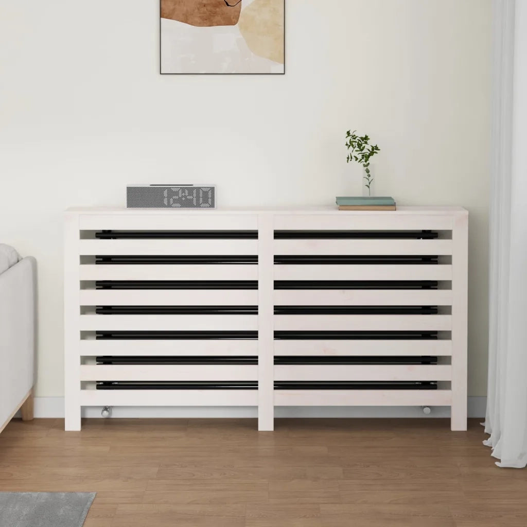Copertura Termosifone Bianca 153x19x84 cm Legno Massello Pino 822602