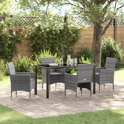 Set da Pranzo da Giardino 5 pezzi Grigio Rattan PE