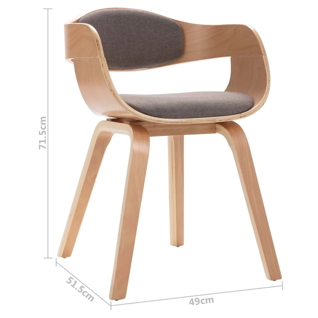 Sedie da Pranzo 6 pz Grigie in Legno Piegato e Tessuto Talpa 3054823