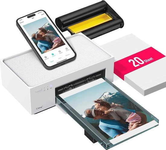 Stampante fotografica portatile 10x15 cm con Wi-Fi, ideale per smartphone e PC