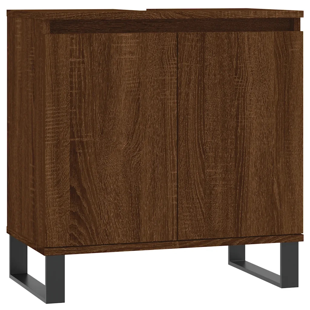 Armadietto Bagno | Armadio da bagno Rovere Marrone 58x33x60cm in Legno Multistrato