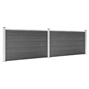 Set Pannelli di Recinzione in WPC 353x105 cm Nero