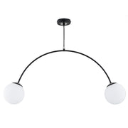 Lampada sospensione Bend arco nero 2 sfere E14 Alfa