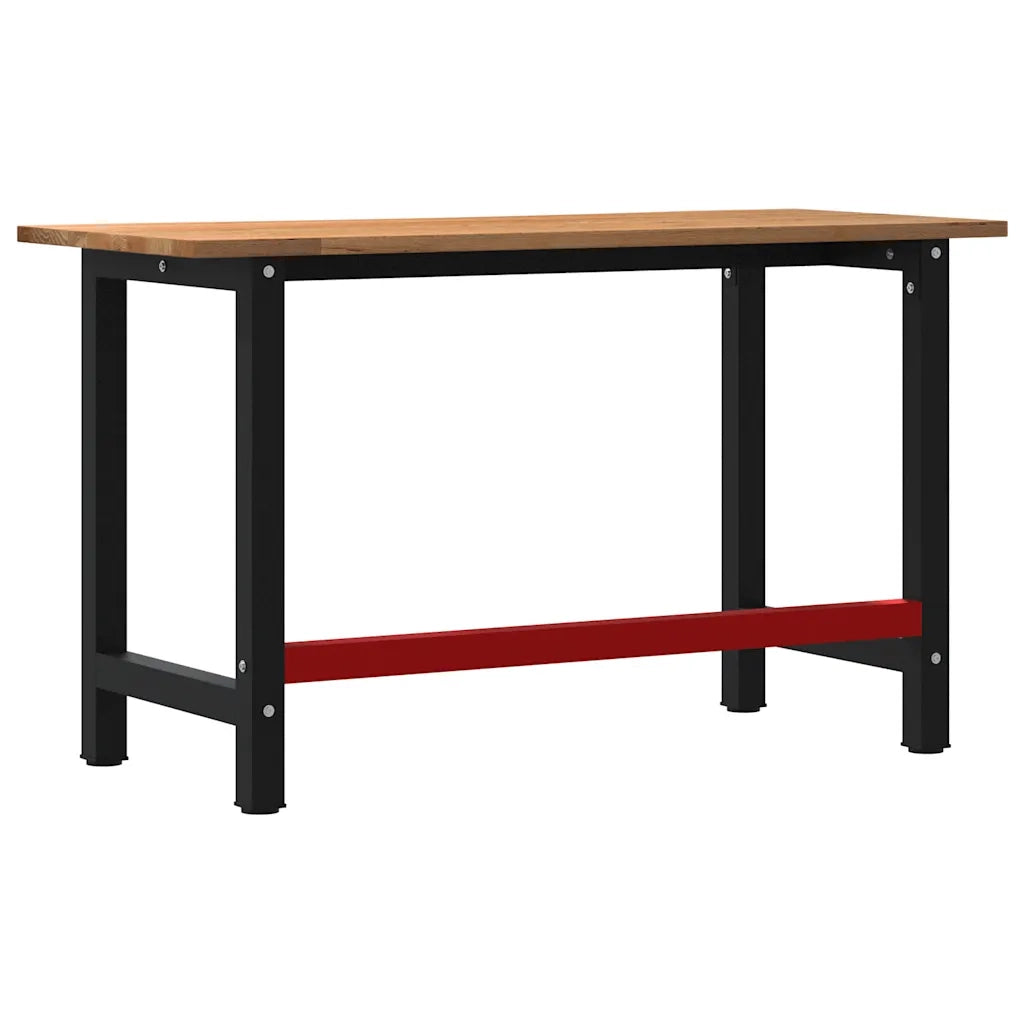 vidaXL Banco Lavoro Marrone Chiaro 140x60x81,5cm Legno Massello Rovere