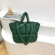Borsa a Manica Puffa Grande Tasca con Piumino Soft Grande Capacità Borsa a Tracolla Chic