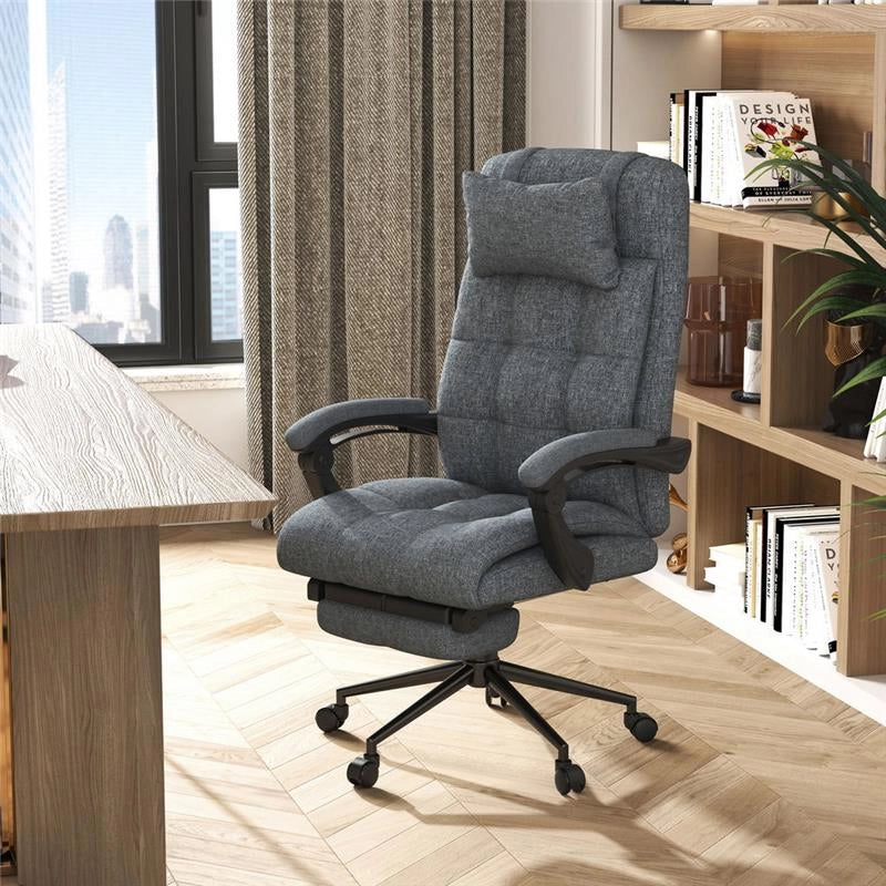 SEDIA DA UFFICIO ERGONOMICA RECLINABILE 66X70X116-124 CM IN COLORE GRIGIO