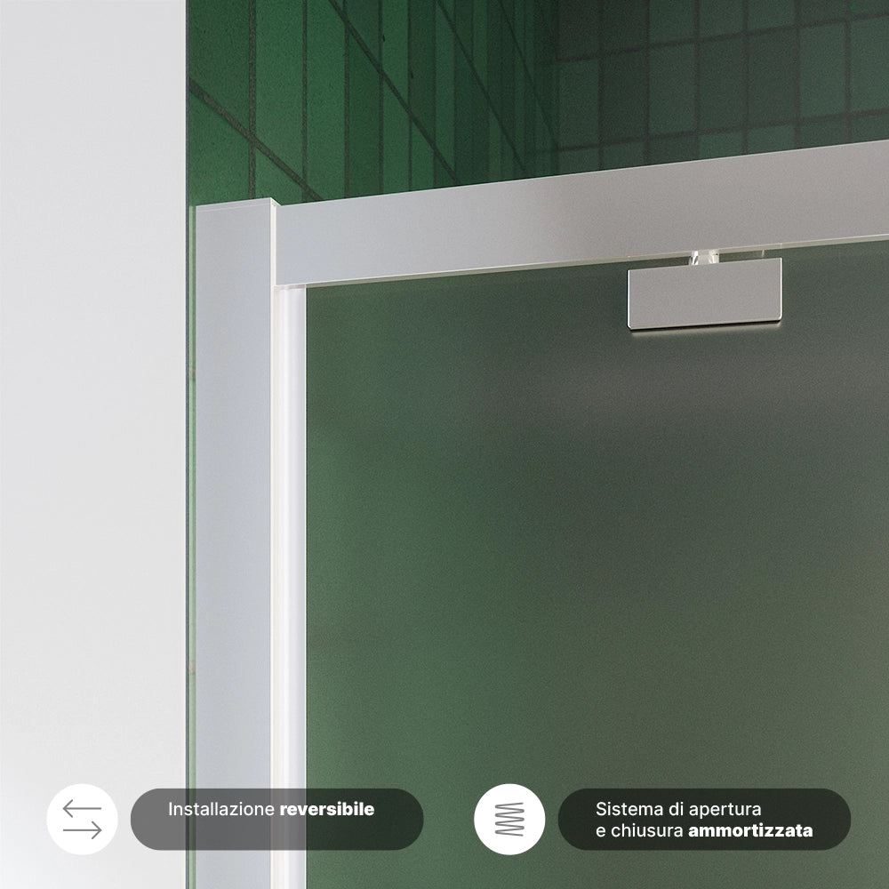 Box doccia 80x90 cm con apertura a battente vetro 6mm opaco h195 cm | Aruba