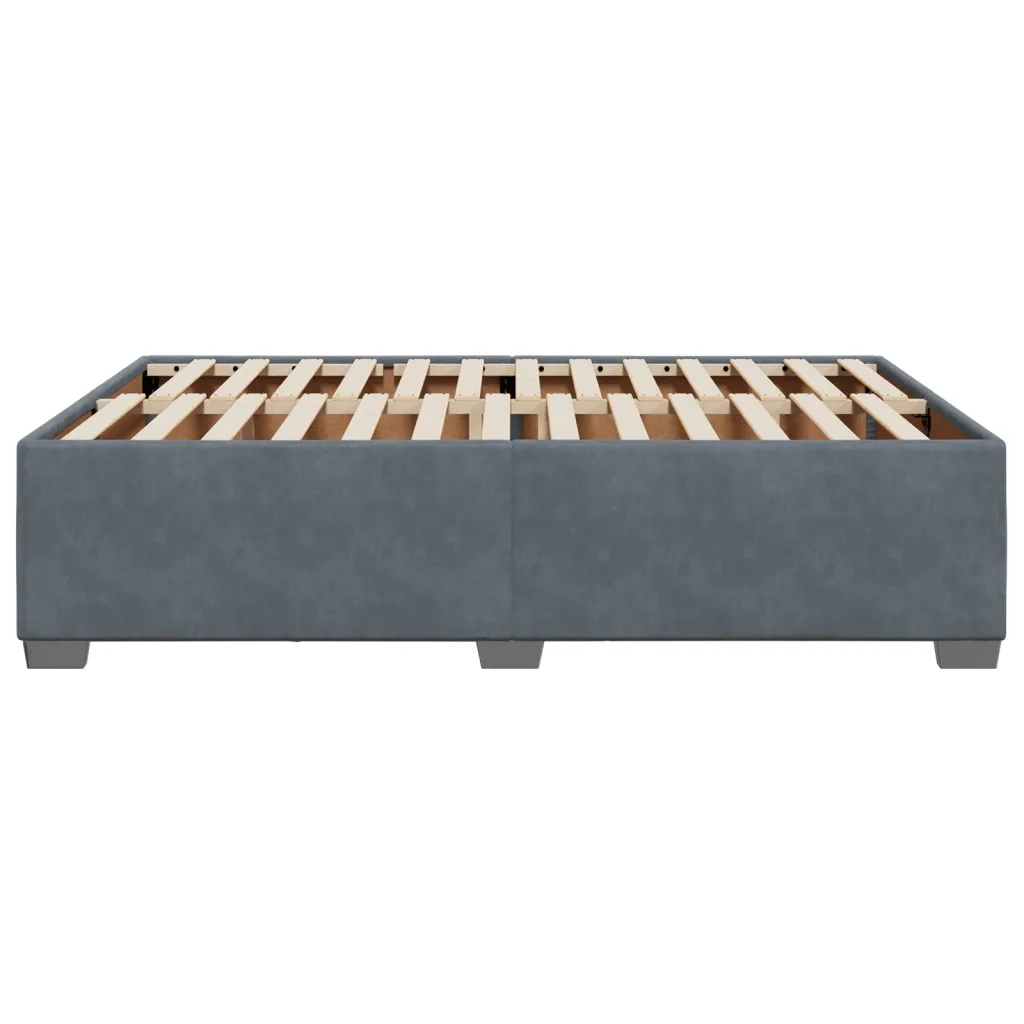 Giroletto senza Materasso Grigio Scuro 160x200 cm Velluto