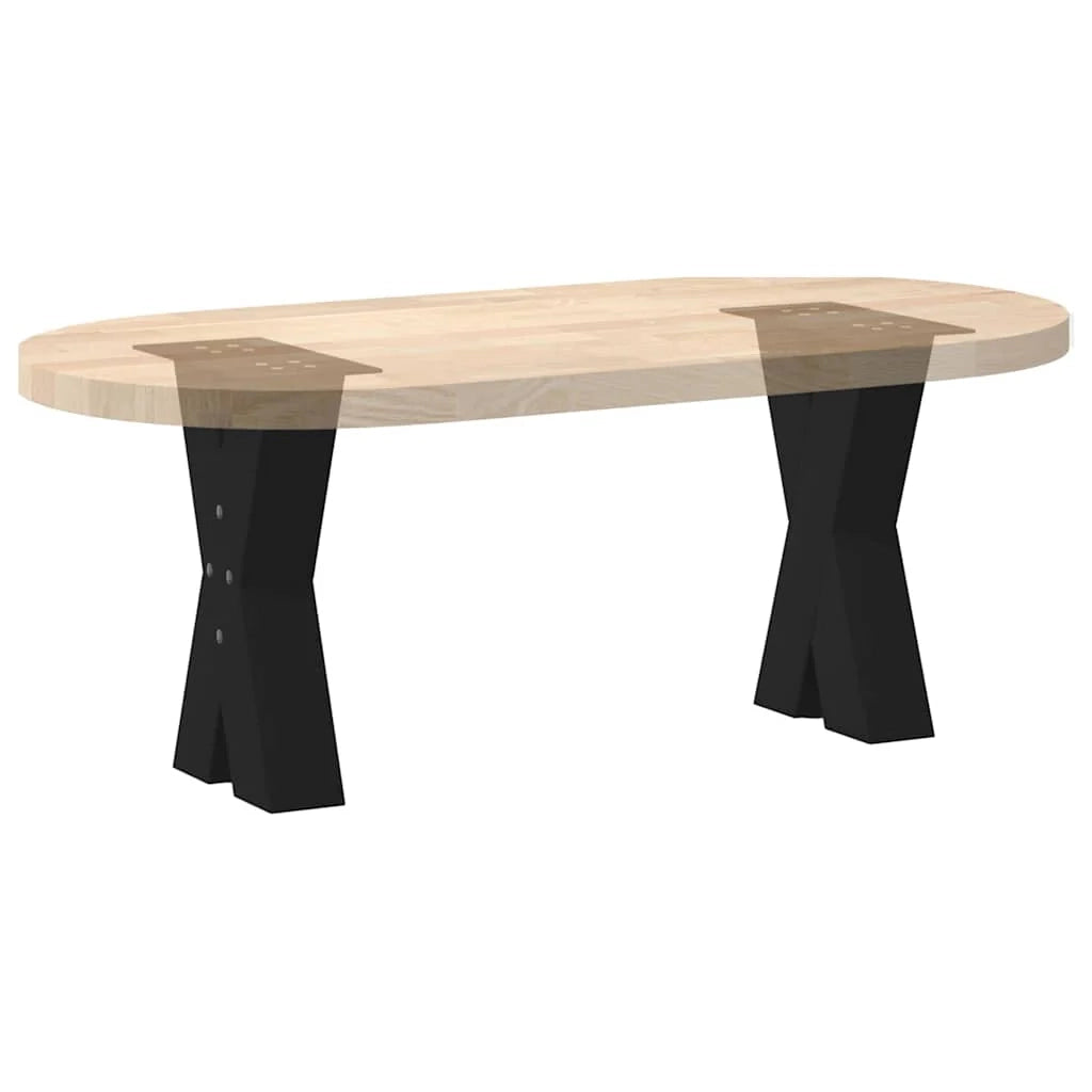Set di 2 gambe per tavolino da caffè a forma di X 28 x 42-43 cm con piedini regolabili design moderno acciaio nero 02_0057220