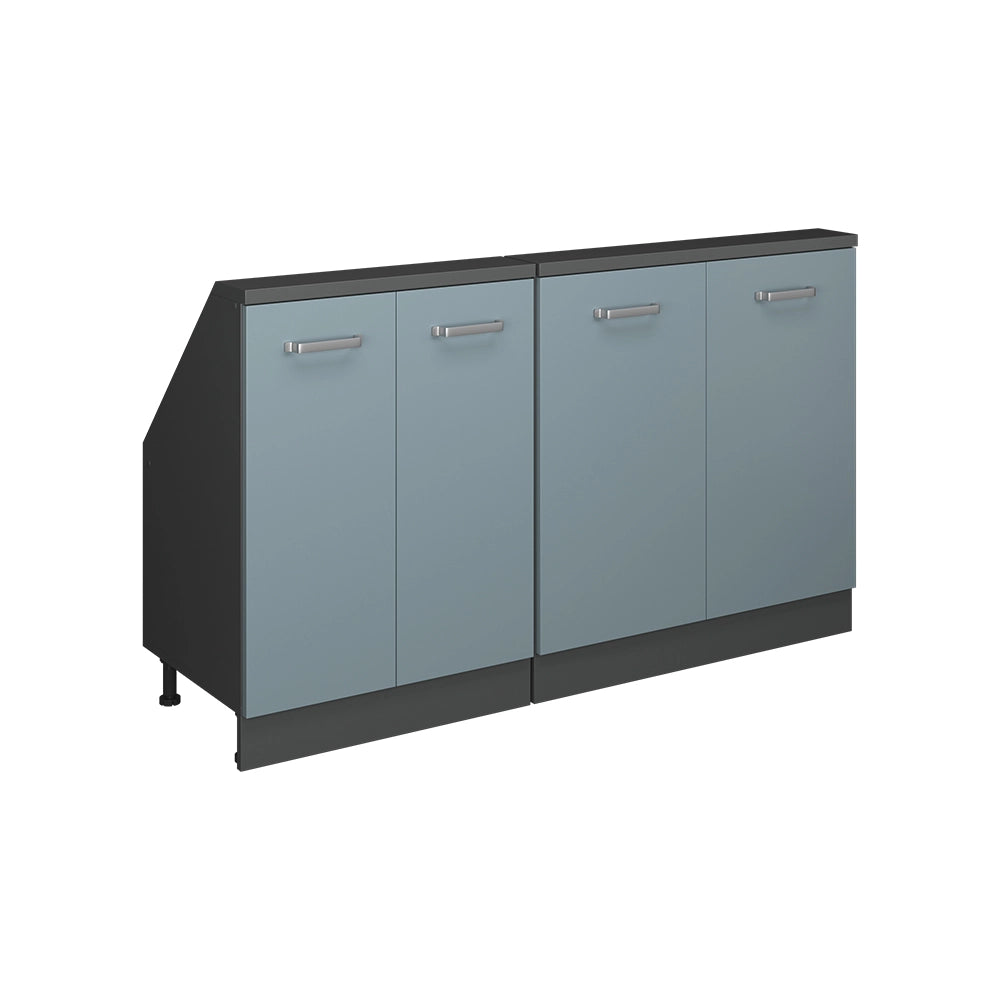 Set di mobili sottotetto Rion Grigio-blu/Antracite Set di 2 Vicco