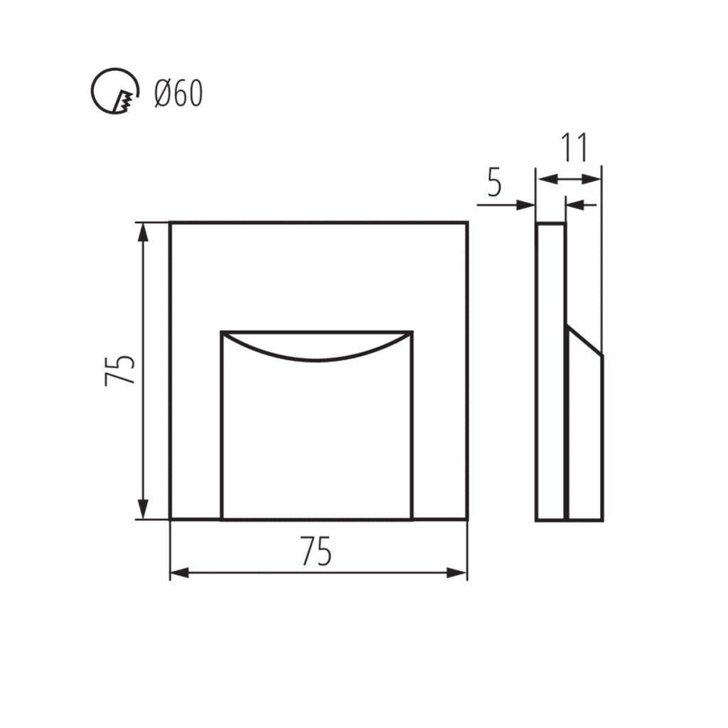 Lampada scala LED Kanlux ERINUS 0,8W 3000K nera 12V 33332