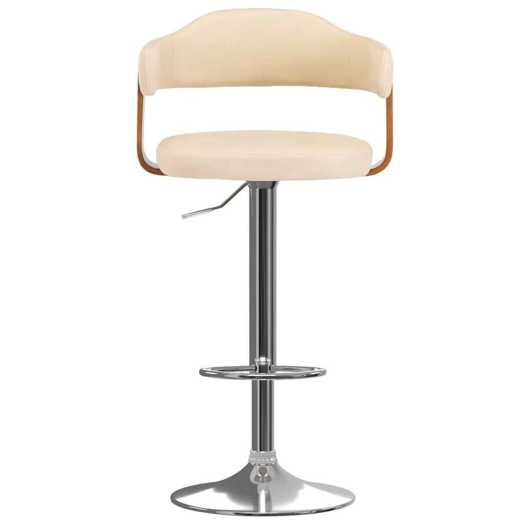 Sgabelli da Bar 2 pz Crema in Legno Curvo e Similpellecod mxl 70548