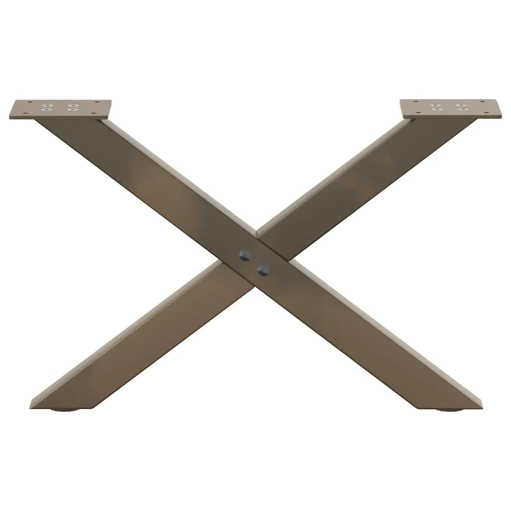 Gambe per Tavolino da Caffè a Forma di X 2 pz Acciaio Naturale 50x(30-31) cm Acciaio 4012879