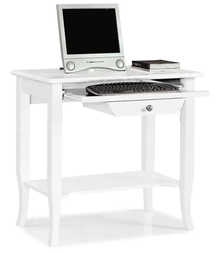 Scrivania 1 cassetto legno arte povera bianco 85x49x79h (1533) - Mobili 2G
