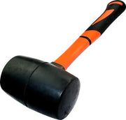 C46065 - martello/martello in legno/martello a coda di rondine nero - impugnatura in TPR arancione - 290 mm 445 gr - attrezzo per ceramica/piastrelle - posatore di piastrelle/operatore di legno/vetrificatore