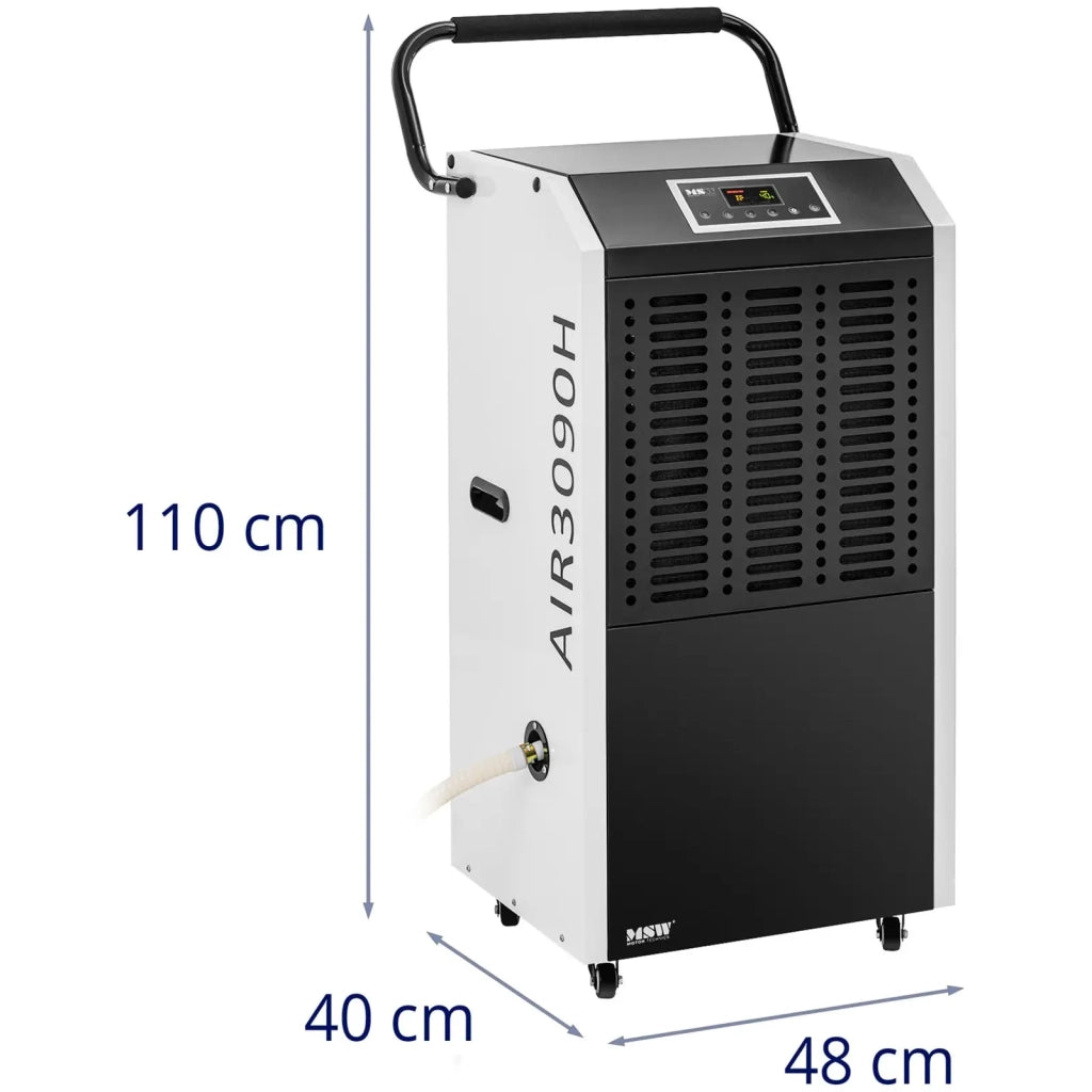 Deumidificatore professionale 138 litri / 24 ore 70-100 m² 1129 m³/h con maniglia in acciaio bianco 14_0008876