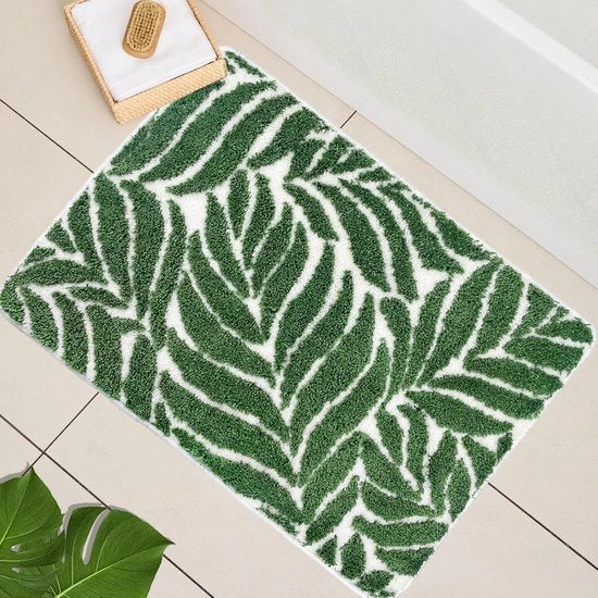 Tappeto da bagno verde scuro - foglia giungla carina - 1 pezzo - 40,6 cm x 61 cm