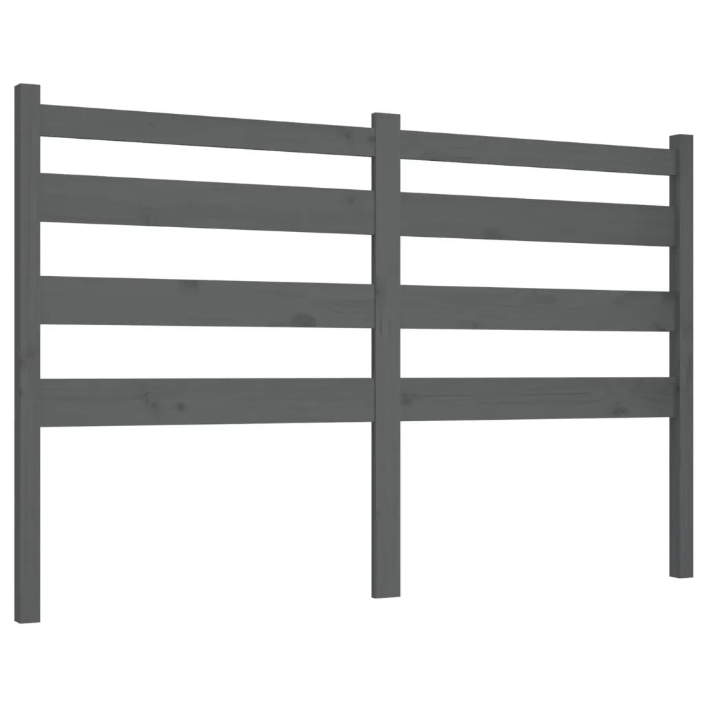 Testiera per Letto Grigia 206x4x100cm in Legno Massello di Pino 818442