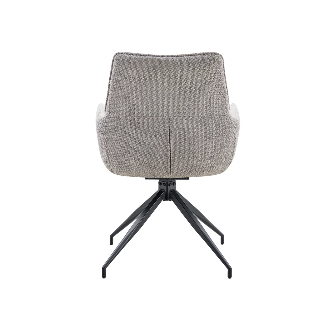Sedia girevole 360° imbottita grigia con gambe in metallo