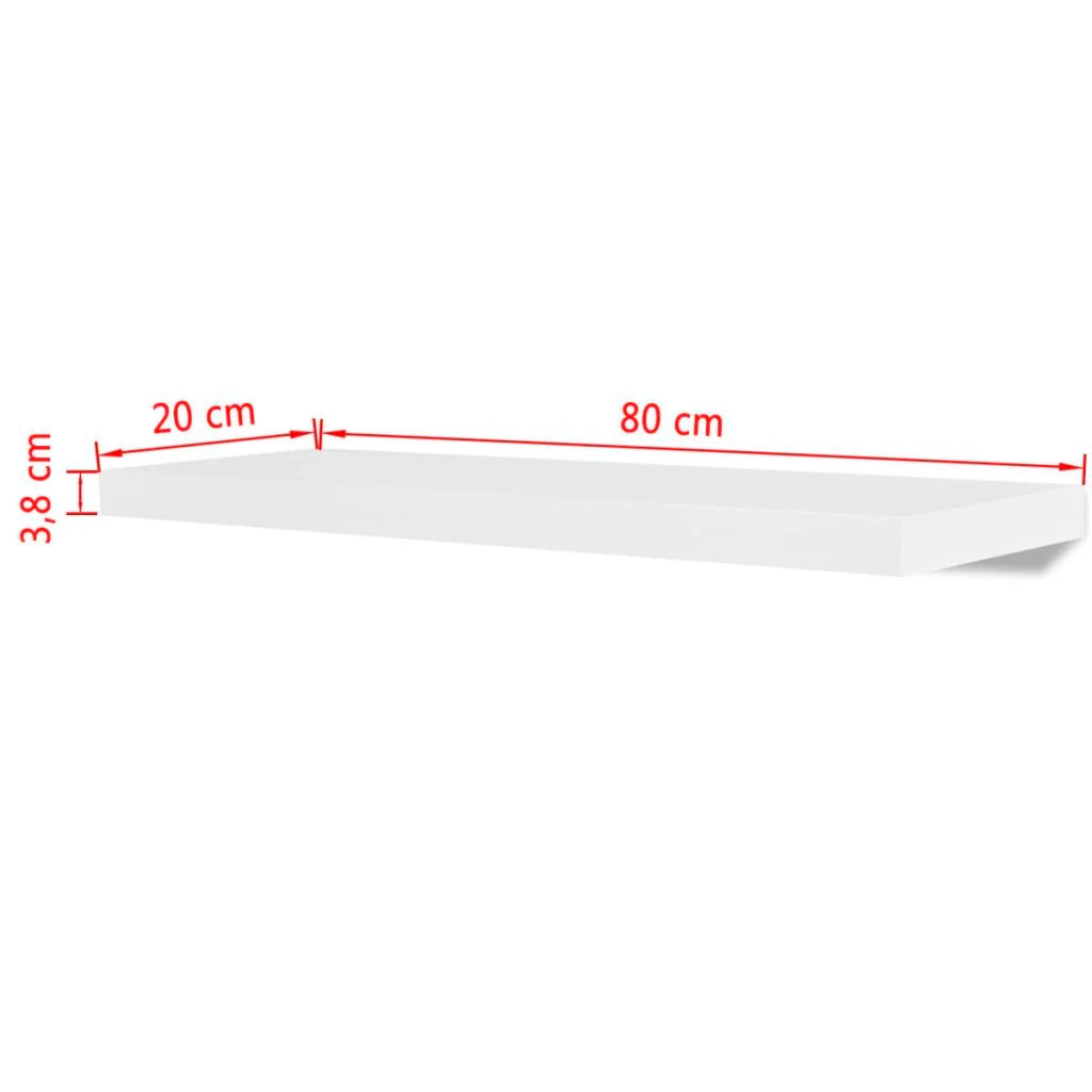 Mensole da parete di design x2 in MDF bianco per DVD/libri 2702110/2