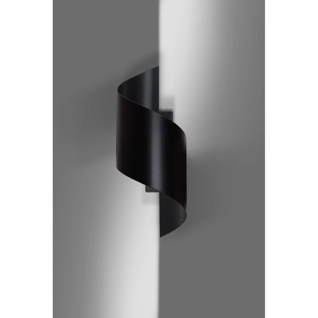 Lampada a parete Spiner in acciaio nero opaco