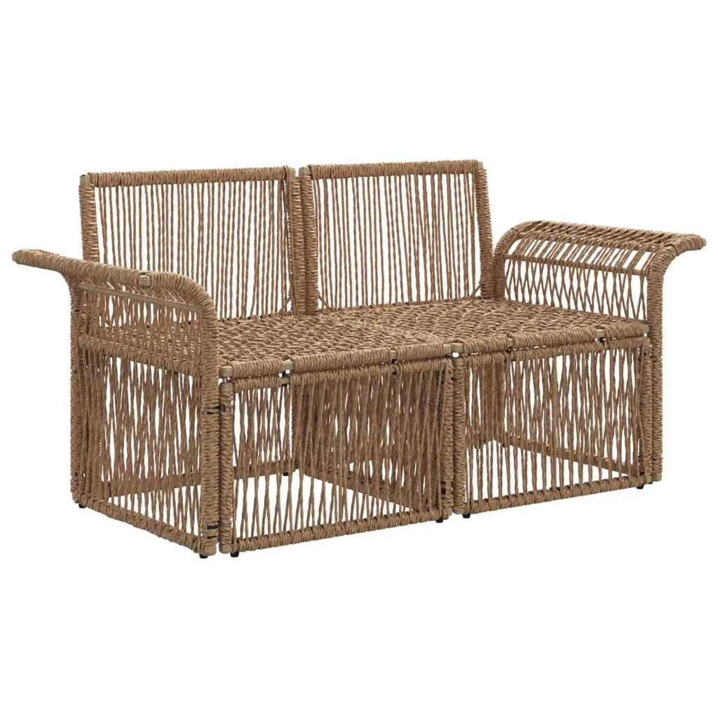 Divano da giardino 2-Numero di posti Beige polyrattan 42026694
