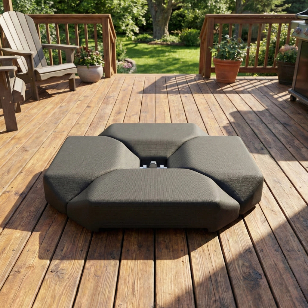 Base per Ombrellone 4 Pezzi per Parasole Cantilever ¨C Zephmum ¨C HDPE Riempibile con Acqua o Sabbia 77kg
