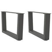 Set di 2 gambe regolabili per tavolino da caffè a forma di V 50 x 30 x 31 cm in acciaio antracite 02_0056898