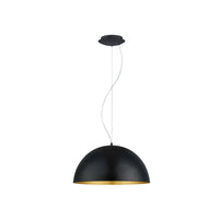 Lampadario Contemporaneo Gaetano 1 Luce Acciaio Nero E Oro