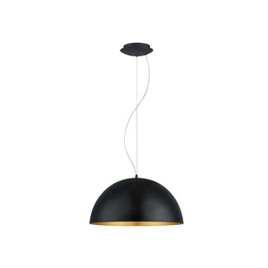 Lampadario Contemporaneo Gaetano 1 Luce Acciaio Nero E Oro