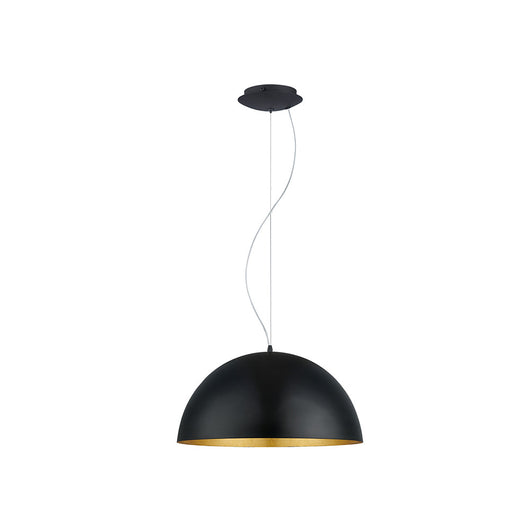 Lampadario Contemporaneo Gaetano 1 Luce Acciaio Nero E Oro