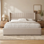 Letto matrimoniale contenitore idraulico 160x200 cm beige