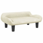 Cuccia per cani a forma di cesto comoda 70 x 40 x 24 cm velluto crema 02_0042792