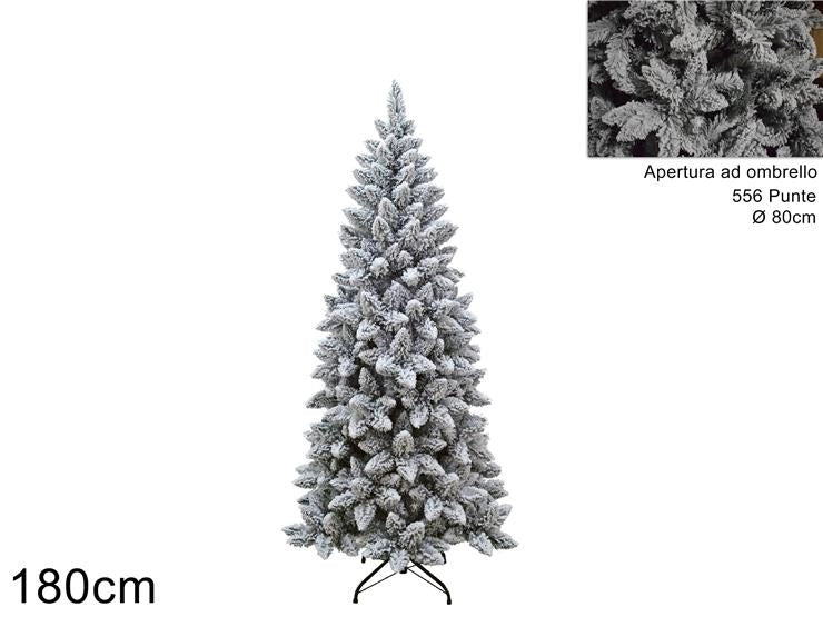 Albero di Natale Innevato Alaskaslim con 556 Rami 180 cm