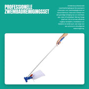 Set di pulizia piscina professionale - Aspiratore - Manico flessibile 135 cm - Pulizia a profondità - Rimozione residui - Progetto innovativo - Accessori piscina