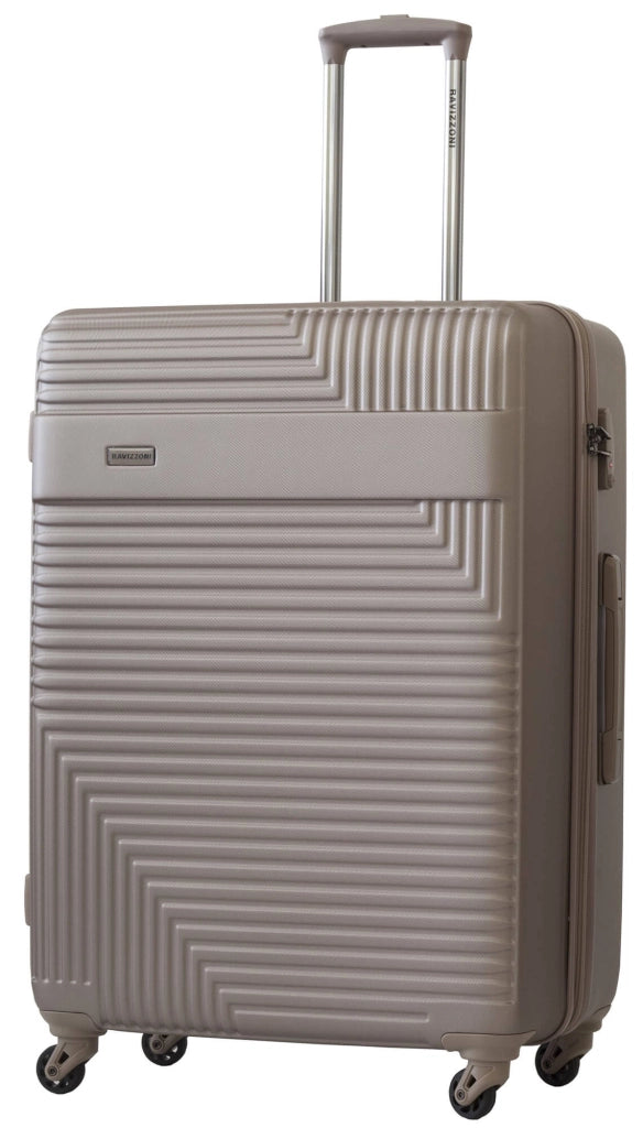 Trolley Valigia Grande Rigida in ABS 4 Ruote TSA Ravizzoni Long Island Beige