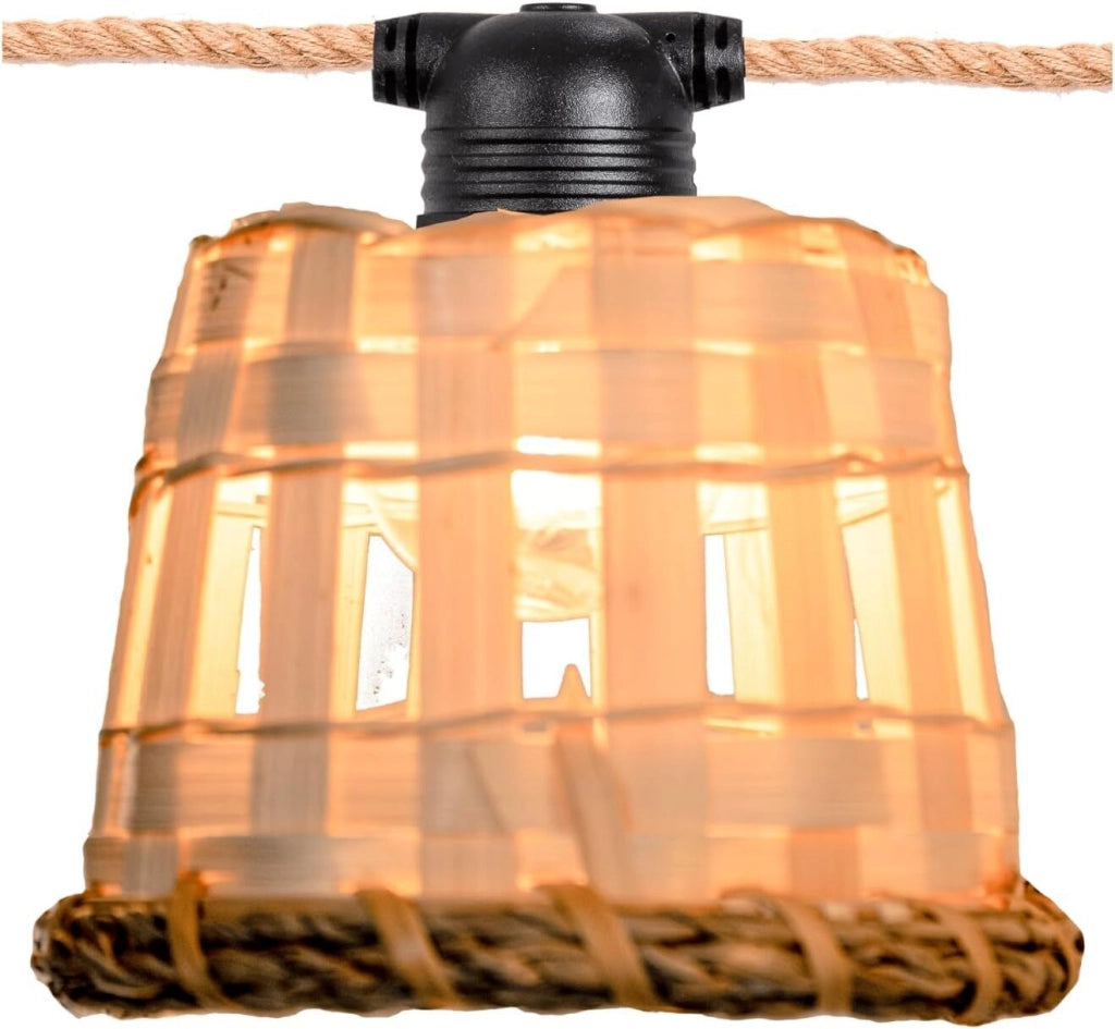 Newgarden MOBGLF250 AURORA ghirlanda luminosa 10 LED bianco caldo 8 metri con cavo juta colore Bianco