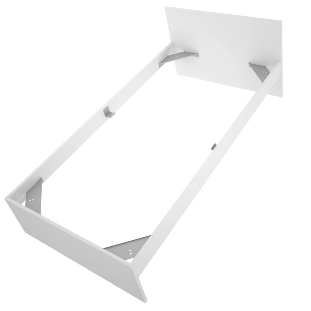 Letto singolo Haikui, Sommier per camera da letto, Giroletto per stanza, Struttura porta materasso, 96x195 h67 cm, Bianco