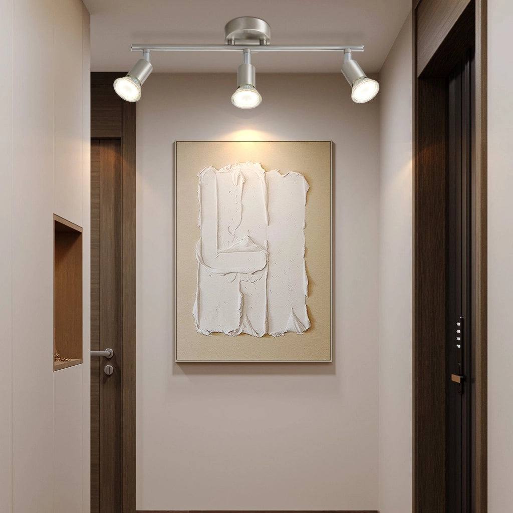 ZMH Faretto da soffitto acciaio inox 3 luci GU10 rotativi 330° moderni per corridoi salotto camera senza lampadina