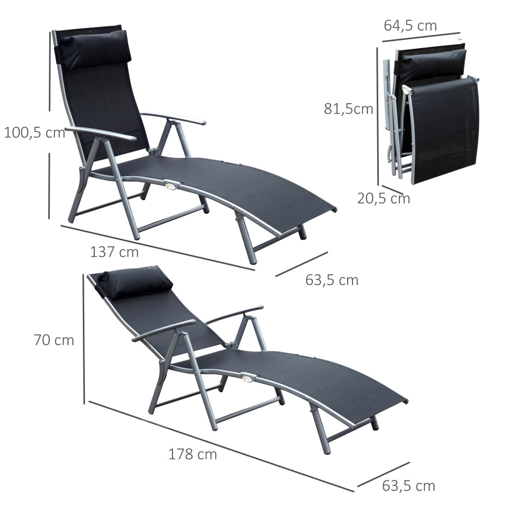 Tumbona Pieghevole ¨C zephmum ¨C Grigio 137x63.5x100.5 cm