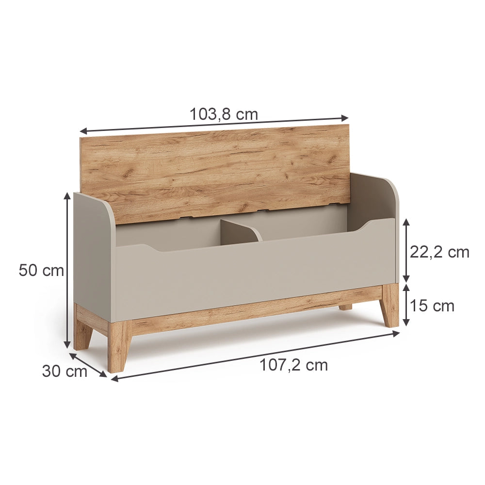 Vitalispa Cassapanca per giocattoli Cashmere/Artigianale 107.2 x 50 cm con sedile