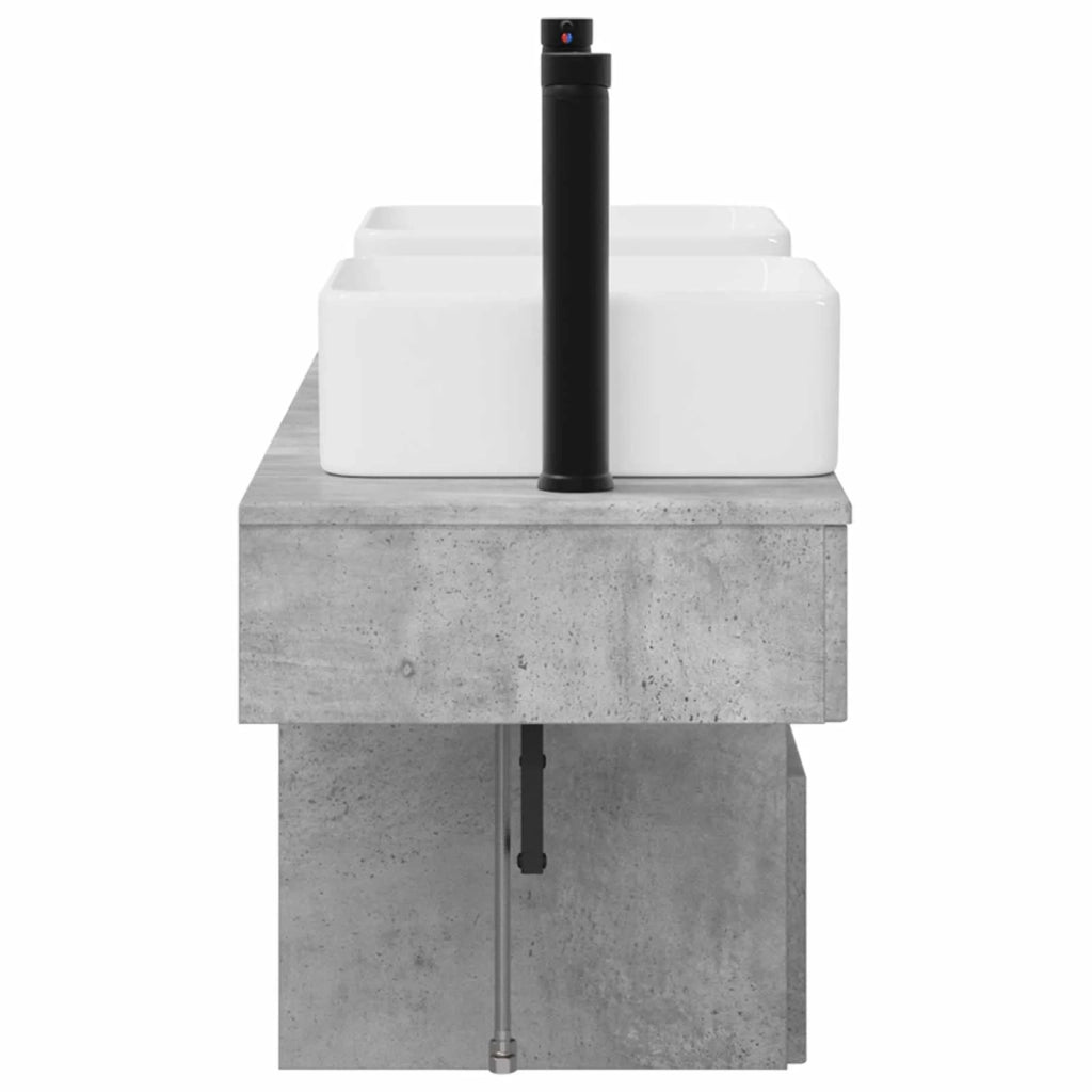 Set di mobili per il bagno 3 pz Grigio Cemento 3405600