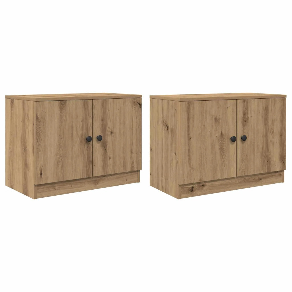 Armadietto per letto 2 pcs Rovere Artigianale 66 x 35 x 48 cm