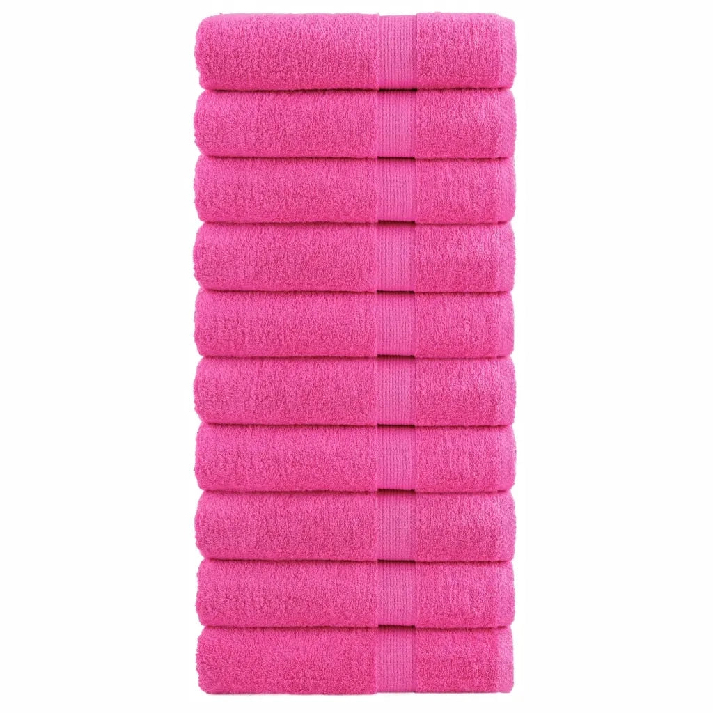 Asciugamani da Doccia SOLUND 10 pz Rosa 70x140 cm 600 g/mÂ²