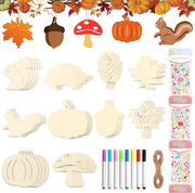 Hangers in legno - 40 pezzi - decorazione - autunno - foglie di quercia - bacche di pino - portahongreli - legno - decorazioni per la casa DIY