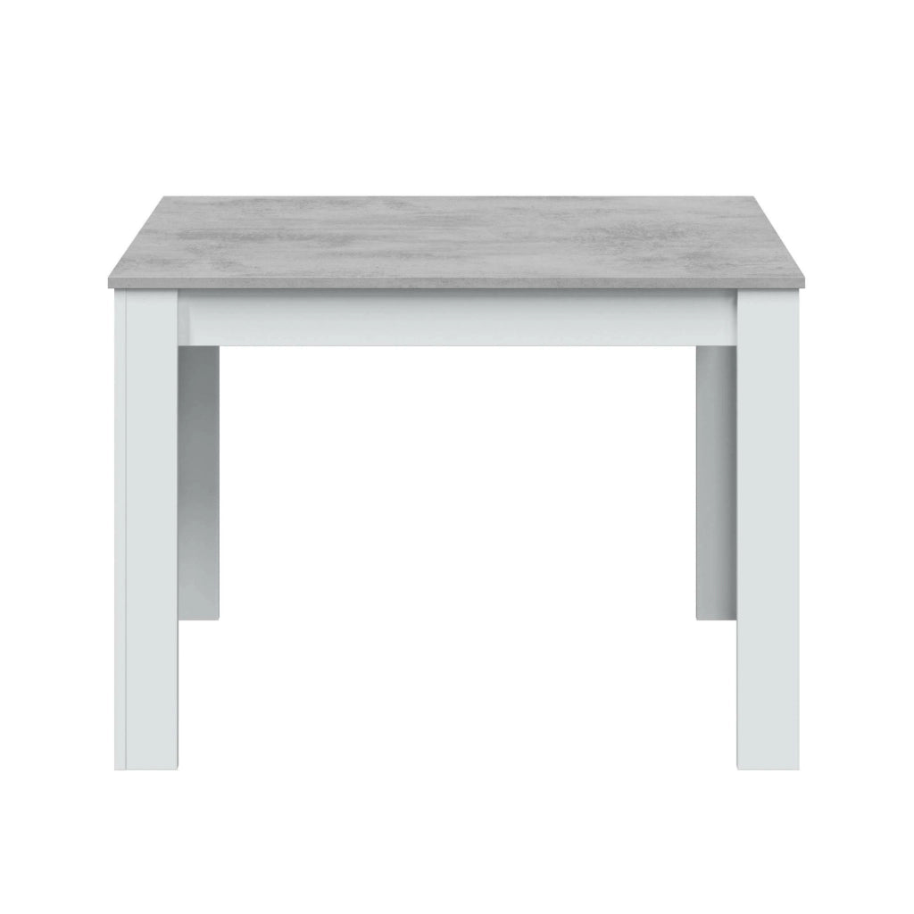 Tavolo fisso Anat, Tavolo per sala pranzo, Tavolo consolle moderno per salotto o cucina, cm 109x67x78, Bianco e Cemento
