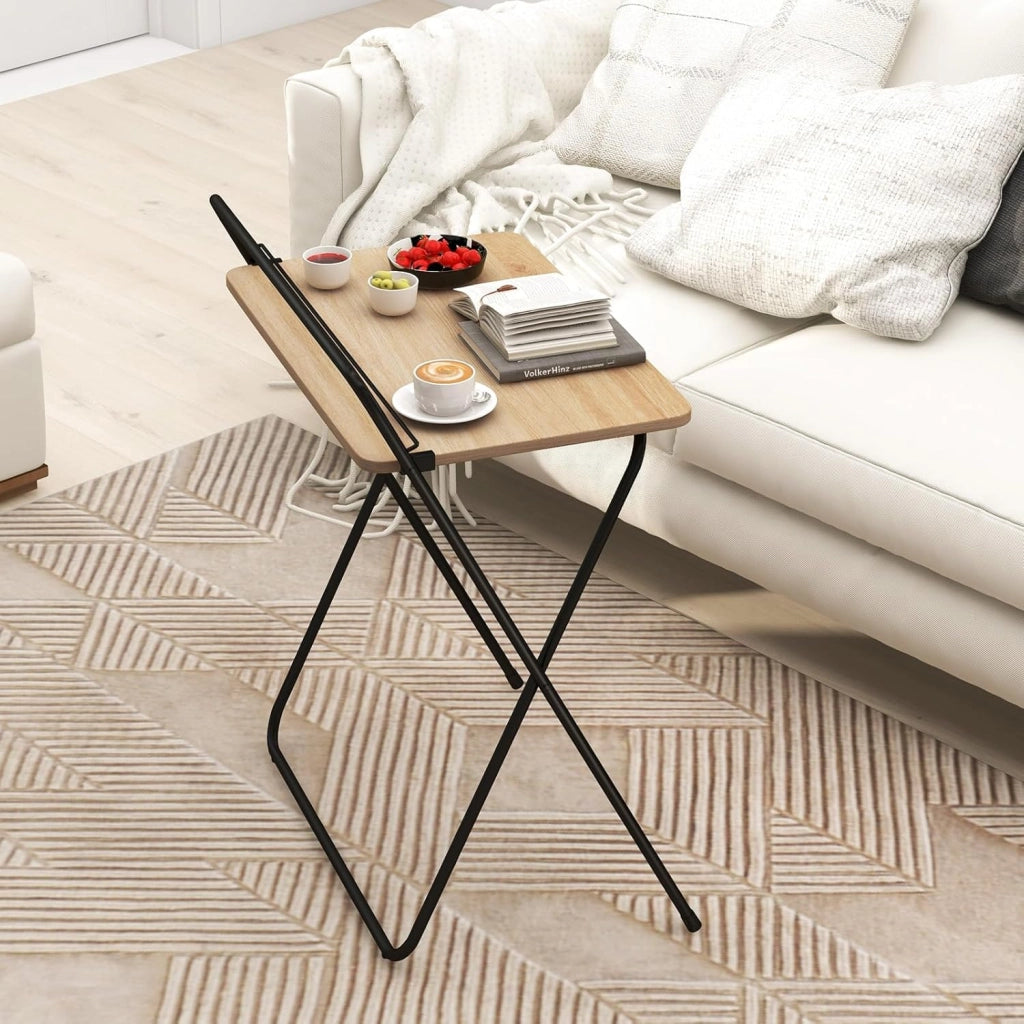 Scrivania per computer pieghevole, 60 x 40 cm, tavolo da lavoro compatto con supporto per tablet, scrivania per computer poco ingombrante per appartamenti, dormitori, nessun assemblaggio